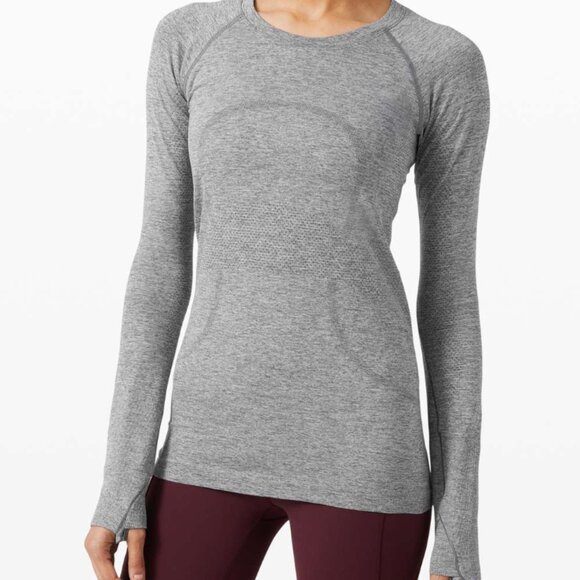 lululemon athletica Tops - Lululemon Swiftly Tech Long Sleeve 2.0, Women's Size 6, Slate / White Color